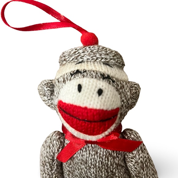 Sock Monkey Ornament- Christmas Holiday - Picture 2 of 3